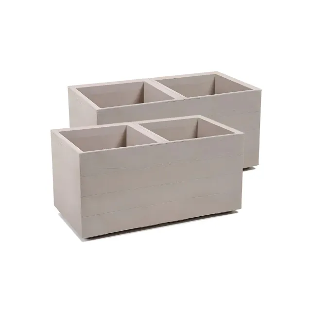 Kreher Eco Pflanzkasten XXL 80x40x40 2er Holz-Optik Bewässerung