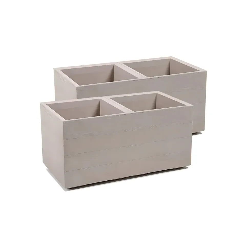 Kreher Eco Pflanzkasten XXL 80x40x40 2er Holz-Optik Bewässerung