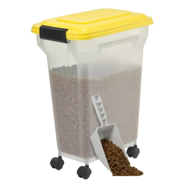 Iris Ohyama ATS-M Futterbox 20L gelb mit Rollen