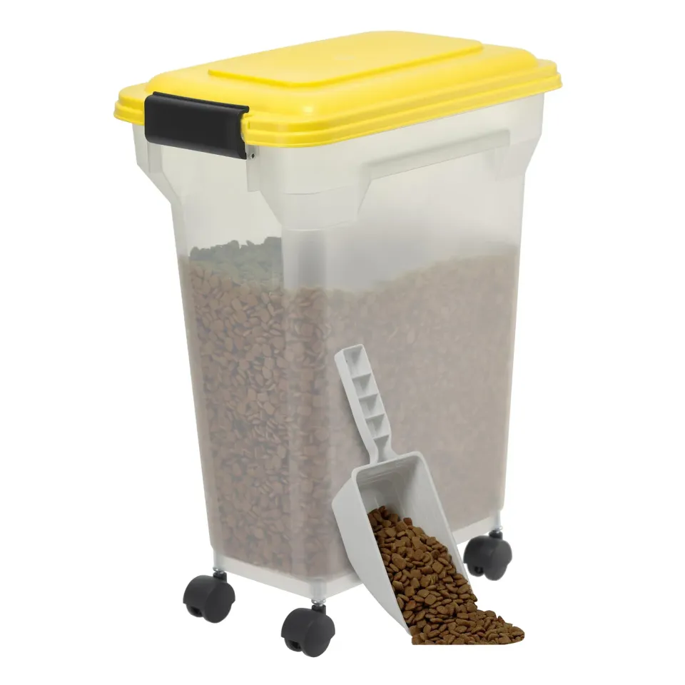 Iris Ohyama ATS-M Futterbox 20L gelb mit Rollen