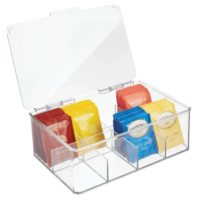 mDesign Küchen Organizer 8 Fächer transparent Griff