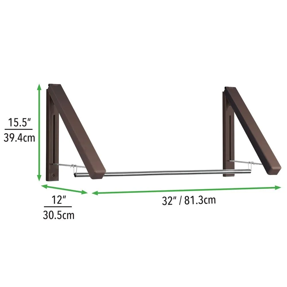 M Design Wand-Kleiderbügel Metall Espressobraun klappbar