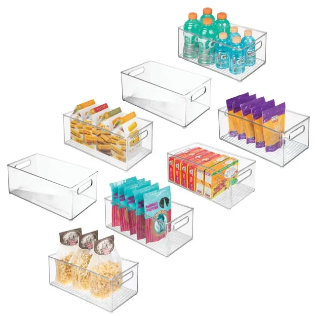 mDesign Kühlschrank-Organizer 8er-Set Transparent 37,1 cm