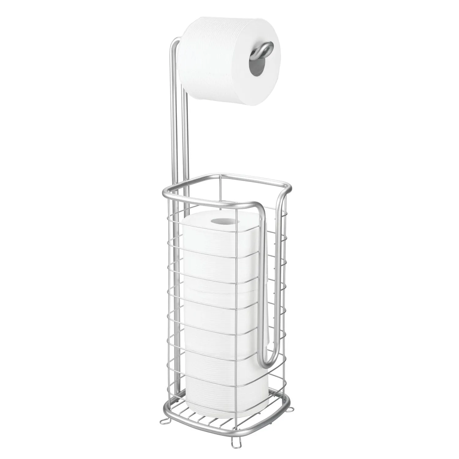 mDesign 06654 Toilettenpapierhalter freistehend silber
