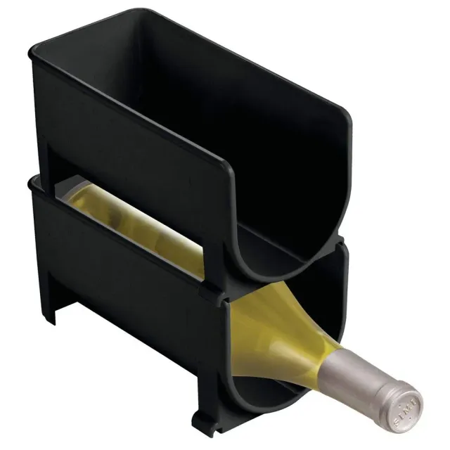 mDesign Flaschenhalter Weinregal 2er-Set schwarz