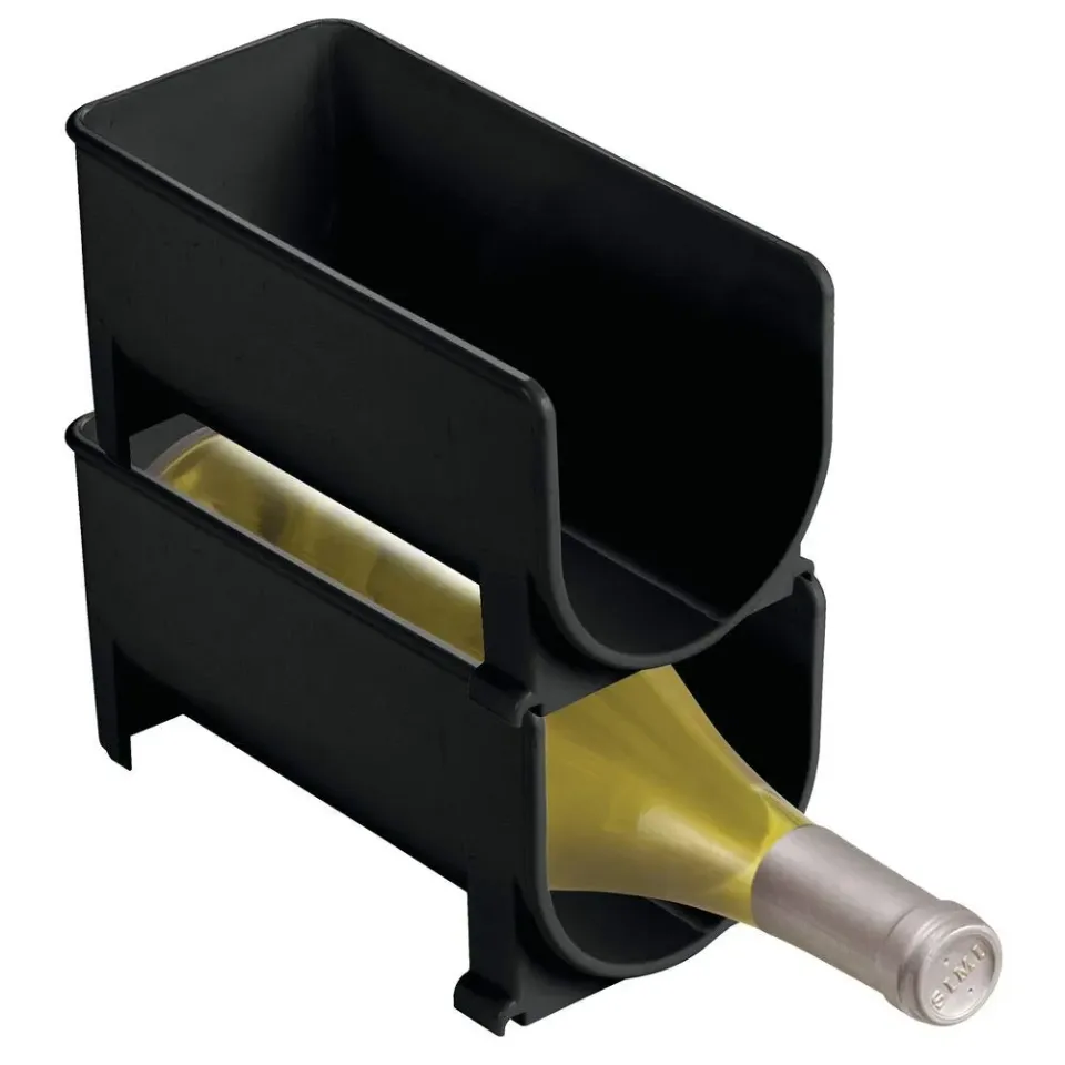 mDesign Flaschenhalter Weinregal 2er-Set schwarz