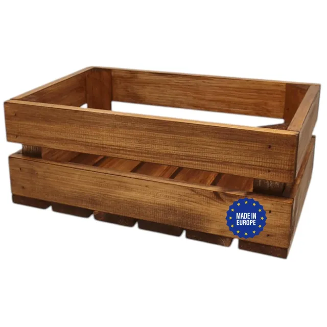GoodFreshDecor Holzkiste 30x20x12 braun Kiefernholz