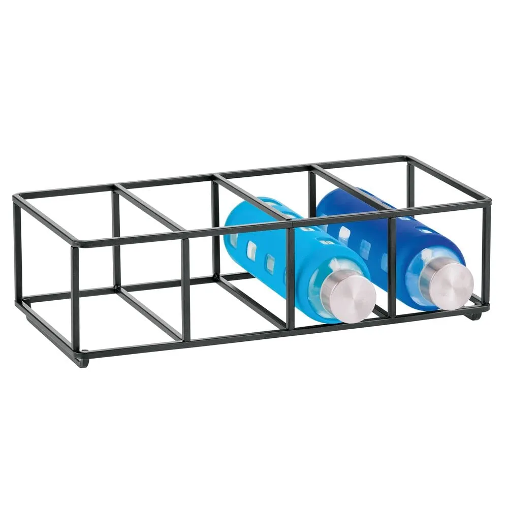 mDesign Weinregal Flaschenregal 2er-Set mattschwarz 8 Flaschen Edelstahl