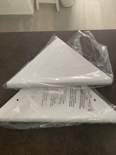 mDesign Eckregal Küche 2 Etagen Metall weiß matt 38cm