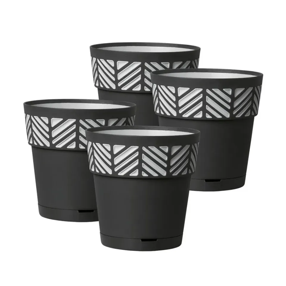 Kreher Orfeo Pflanztöpfe 20 cm 4er-Set mit Wasserspeicher