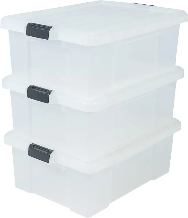 Iris Ohyama SK-430 Aufbewahrungsbox 43L 3er Set klar