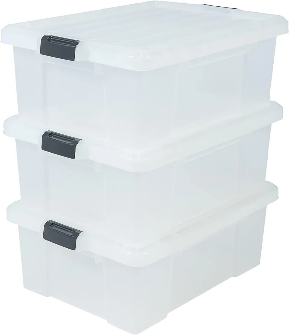 Iris Ohyama SK-430 Aufbewahrungsbox 43L 3er Set klar