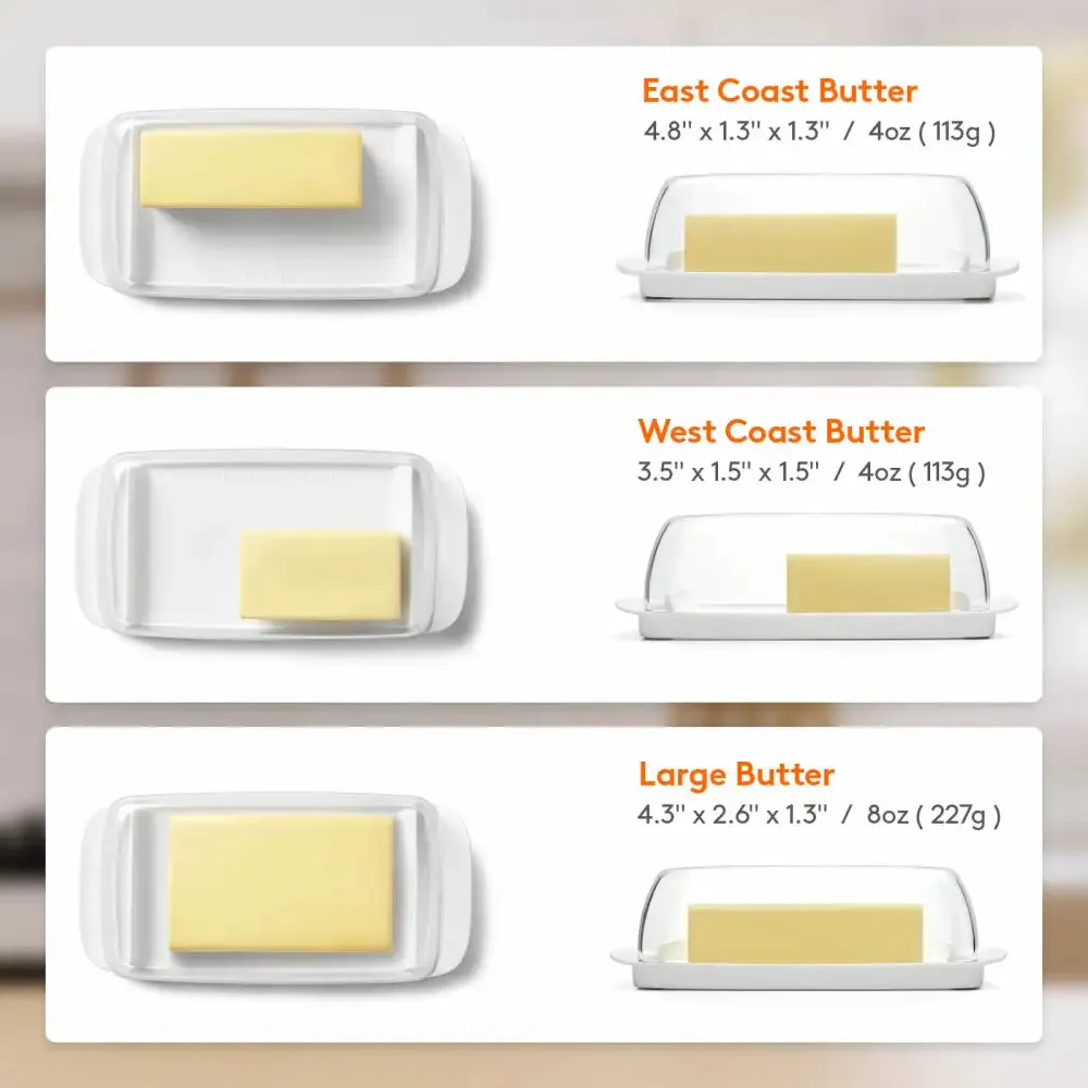Lifewit Butterdose Butterbehälter mit Deckel transparent