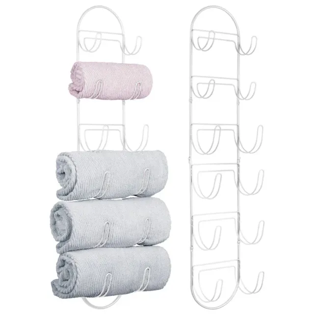 mDesign Handtuchhalter Wandmontage 2er-Set weiß