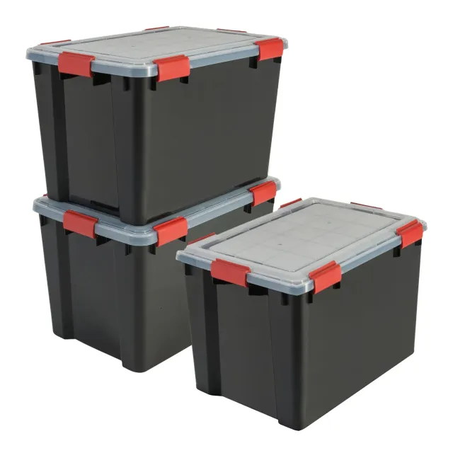 Iris Ohyama AT-LD Aufbewahrungsbox 70L Schwarz 3er