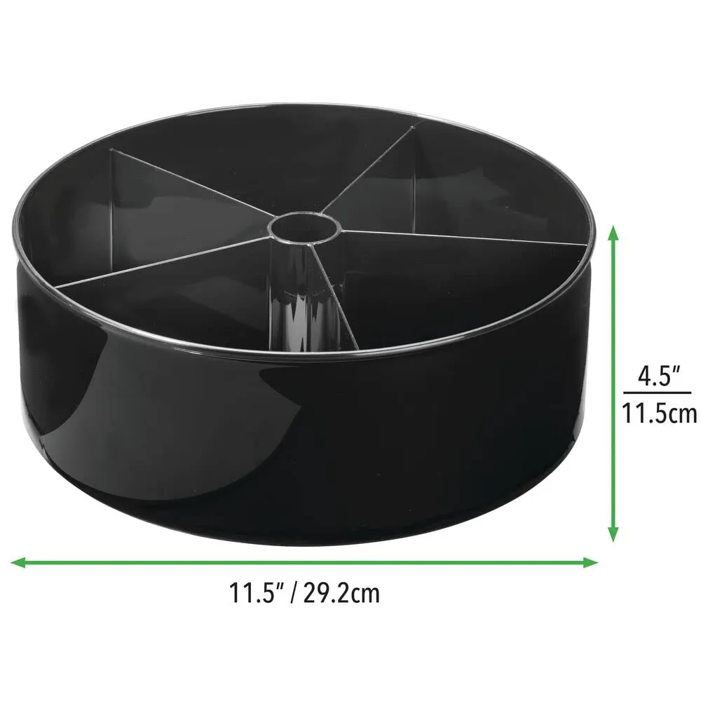 mDesign Küchenrondell Drehteller 4er-Set schwarz 5 Fächer