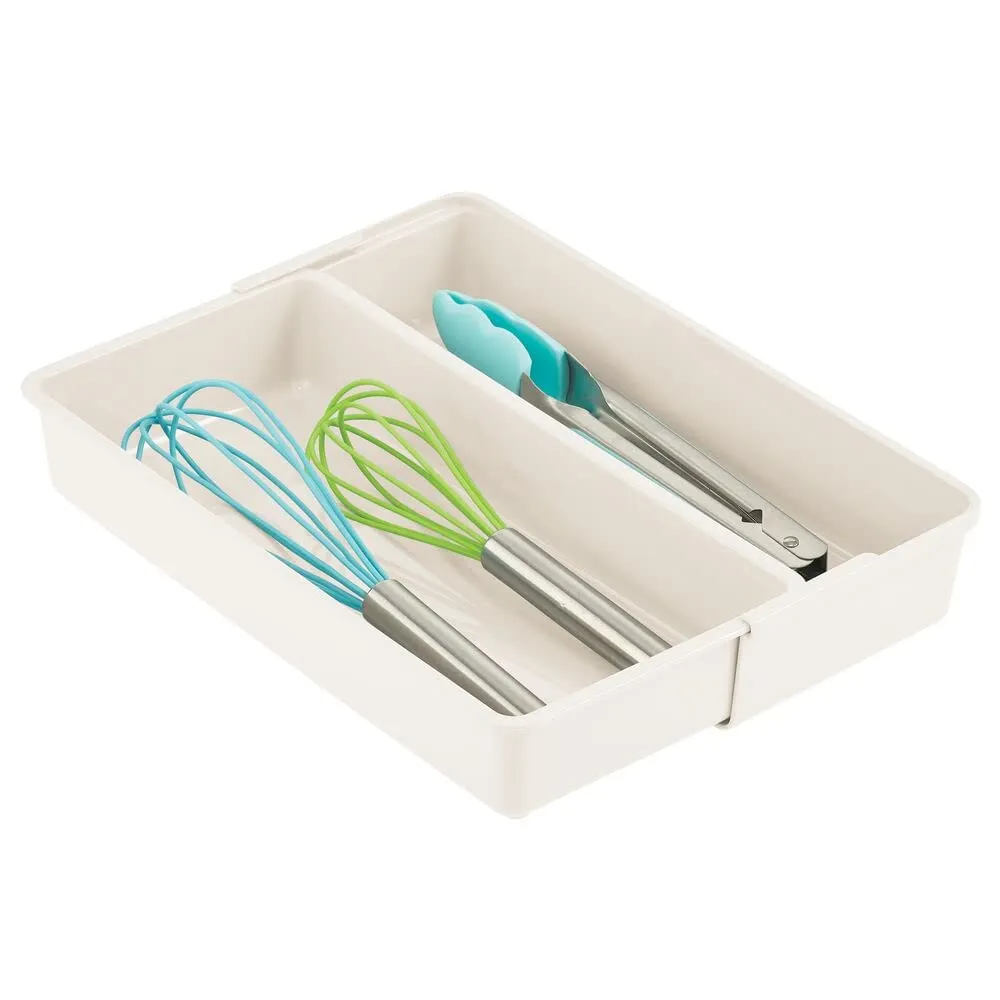 mDesign Schubladen Organizer 2er-Set creme verstellbar