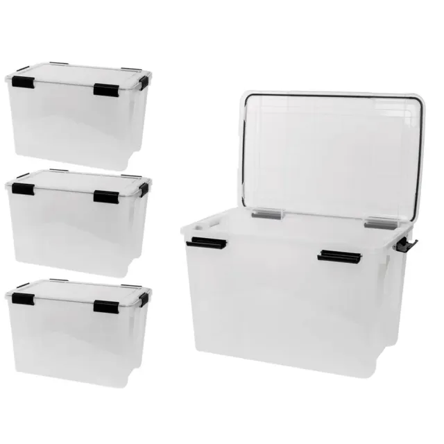 Kreher Box mit Dichtung 50 Liter 4er Set transparent