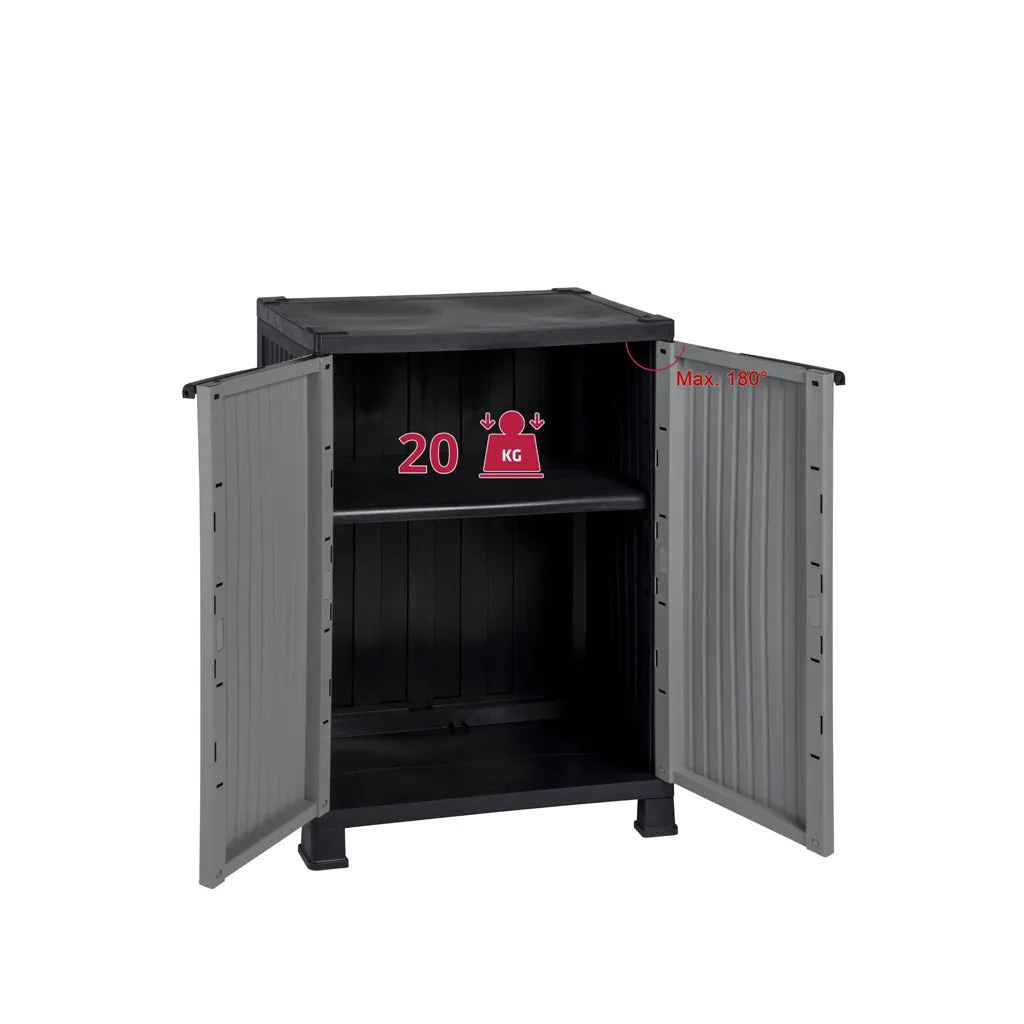 Kreher Noble Kunststoffschrank grau-schwarz 68x40x92 cm abschließbar