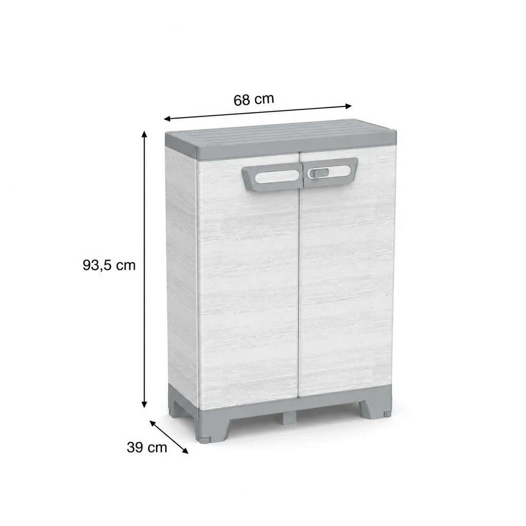 Kreher Sequoia Beistellschrank Grau XL Holzoptik abschließbar