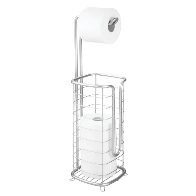 mDesign 06654 Toilettenpapierhalter freistehend silber