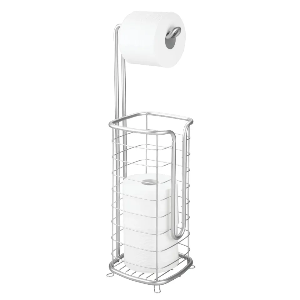 mDesign 06654 Toilettenpapierhalter freistehend silber