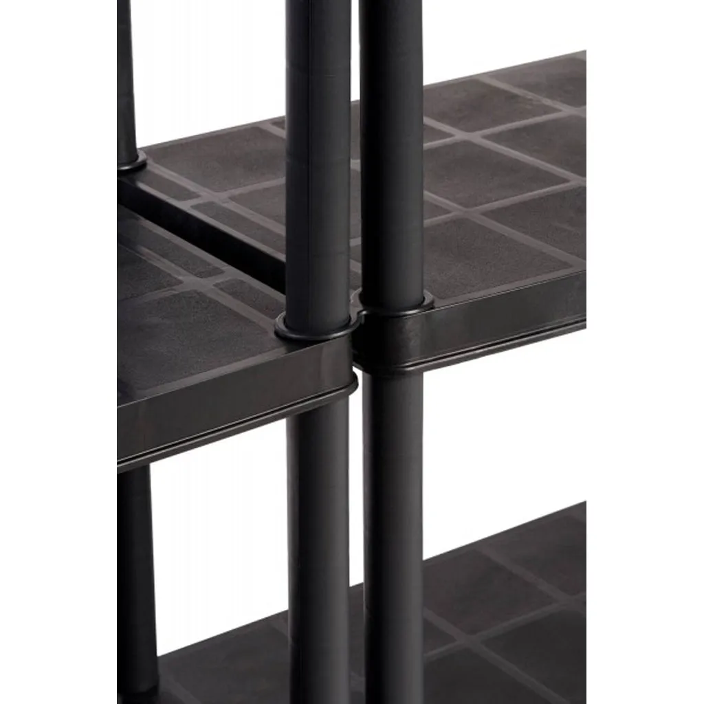 Kreher Platin Kunststoffregal 15 Zoll Schwarz 5 Böden 150kg
