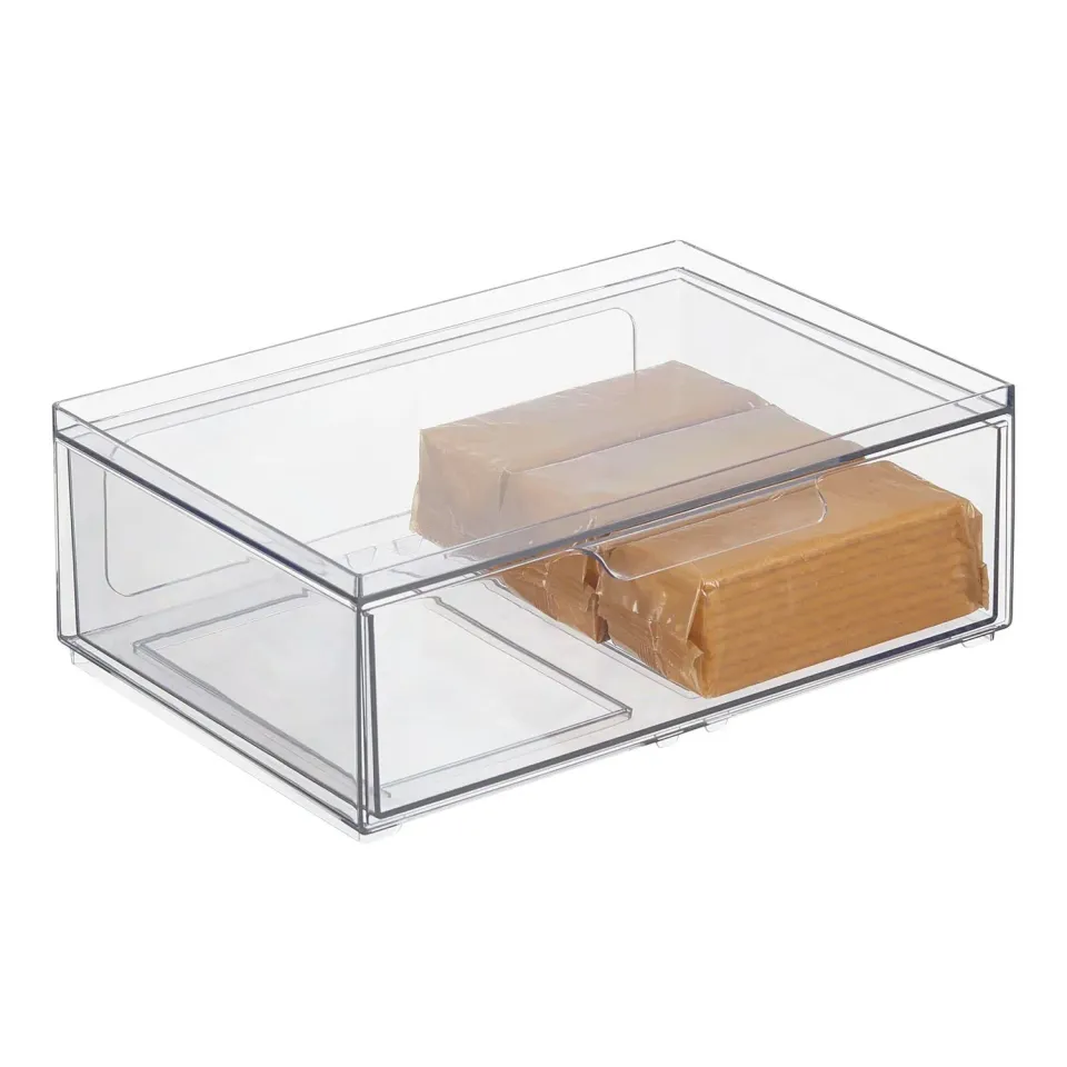 mDesign Aufbewahrungsbox Schubladenbox transparent stapelbar