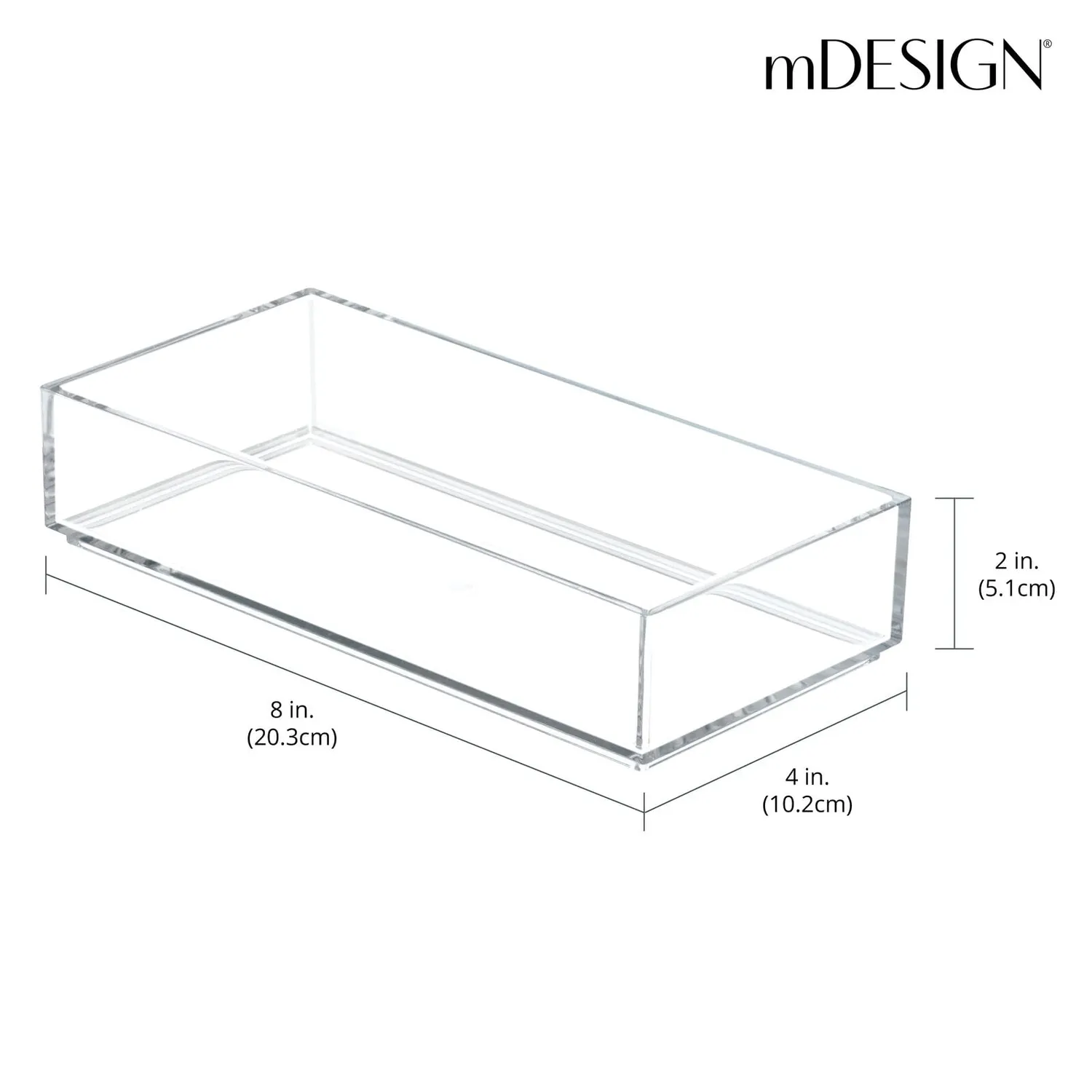 mDesign Kosmetik Organizer Box 3er-Set durchsichtig 20,3 cm stapelbar