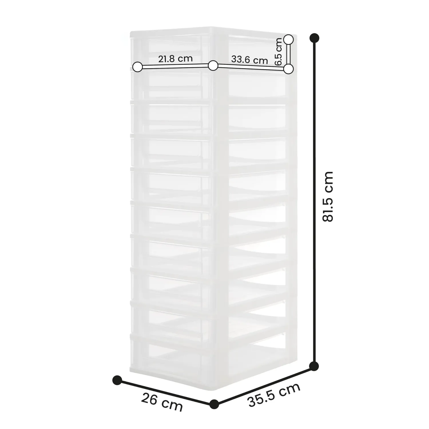 Iris Ohyama DDOCH-2100 Schubladenbox weiß 10x4L A4