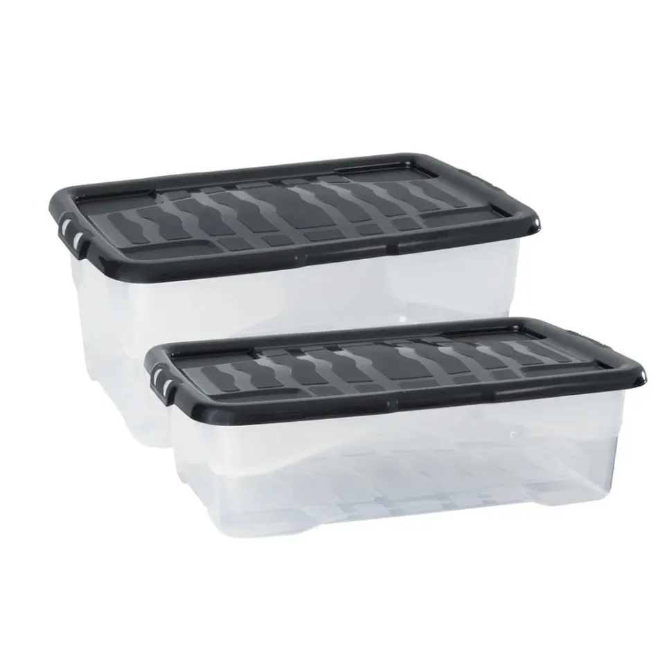 Kreher Curve Aufbewahrungsbox Transparent 42+30 L Set mit Deckel