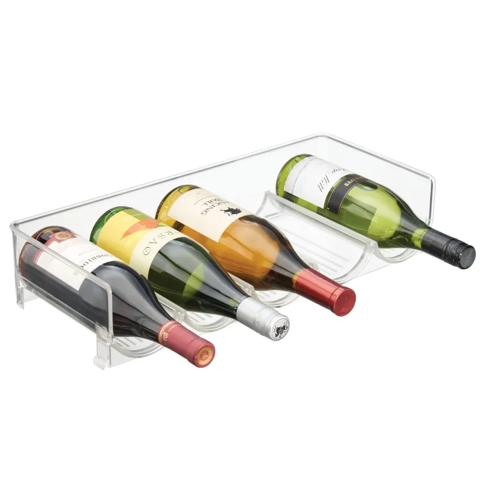 mDesign Flaschenhalter Kühlschrank Weinständer 5 Flaschen transparent