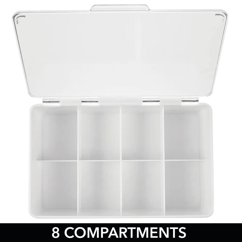 mDesign Teebox Aufbewahrungsbox 8 Fächer 2er-Set weiß