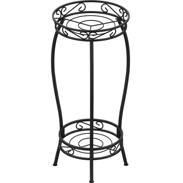 BOMCLAP Pflanzenständer Metall schwarz 69cm 2-stufig Blumenständer