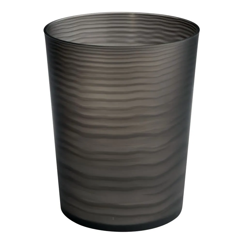 mDesign Abfalleimer Kunststoff 2er-Set mattschwarz Welle
