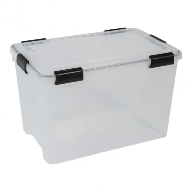 Kreher Box mit Dichtung Aufbewahrungsbox 70L 4er Set transparent