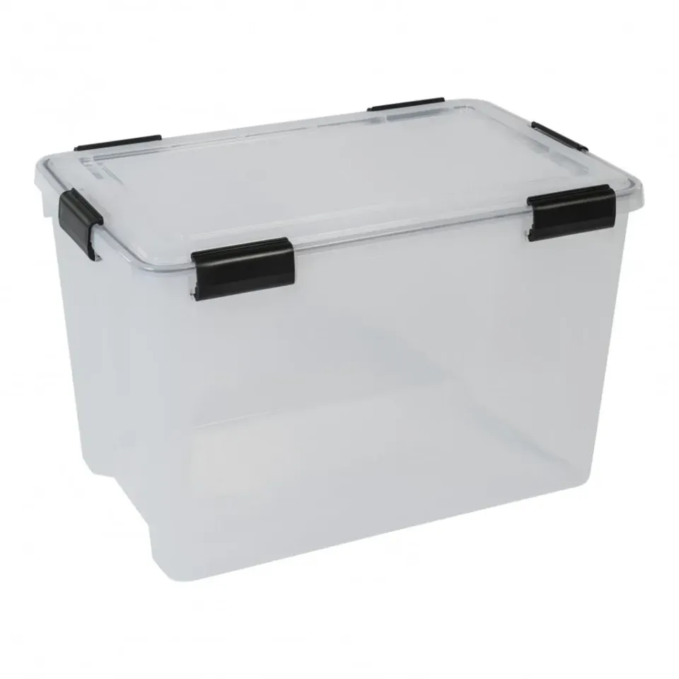Kreher Box mit Dichtung Aufbewahrungsbox 70L 4er Set transparent