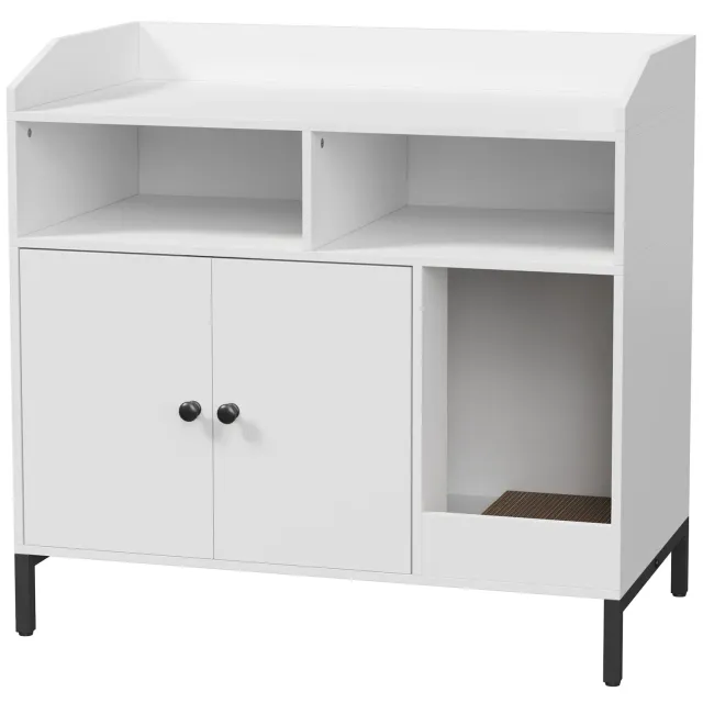 Lifewit Katzenklo-Schrank Weiß Holz belastbar