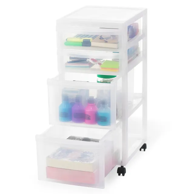 Iris Ohyama DC-322 Schubladenbox Rollen Mattweiß BPA-frei