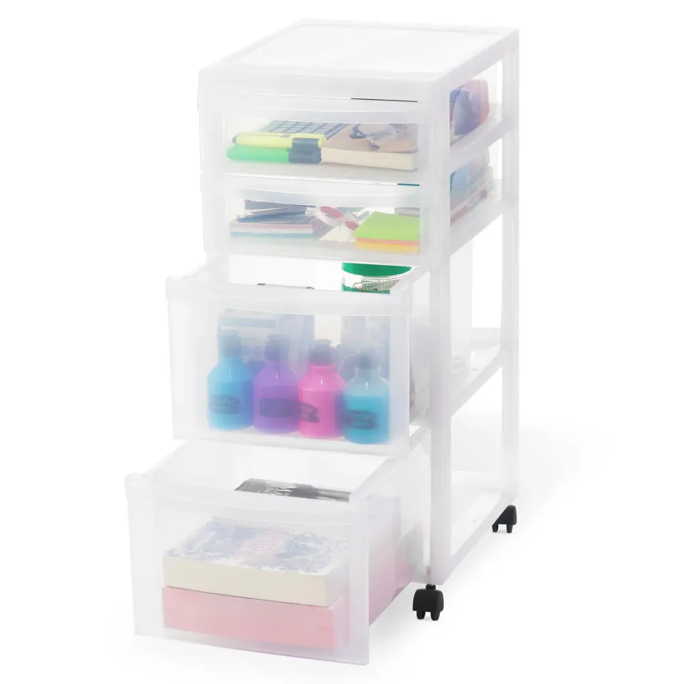 Iris Ohyama DC-322 Schubladenbox Rollen Mattweiß BPA-frei