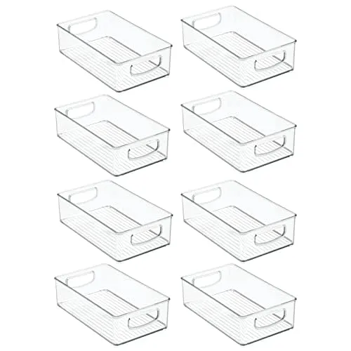 mDesign Küchen Organizer 8er-Set transparent 15,2 cm