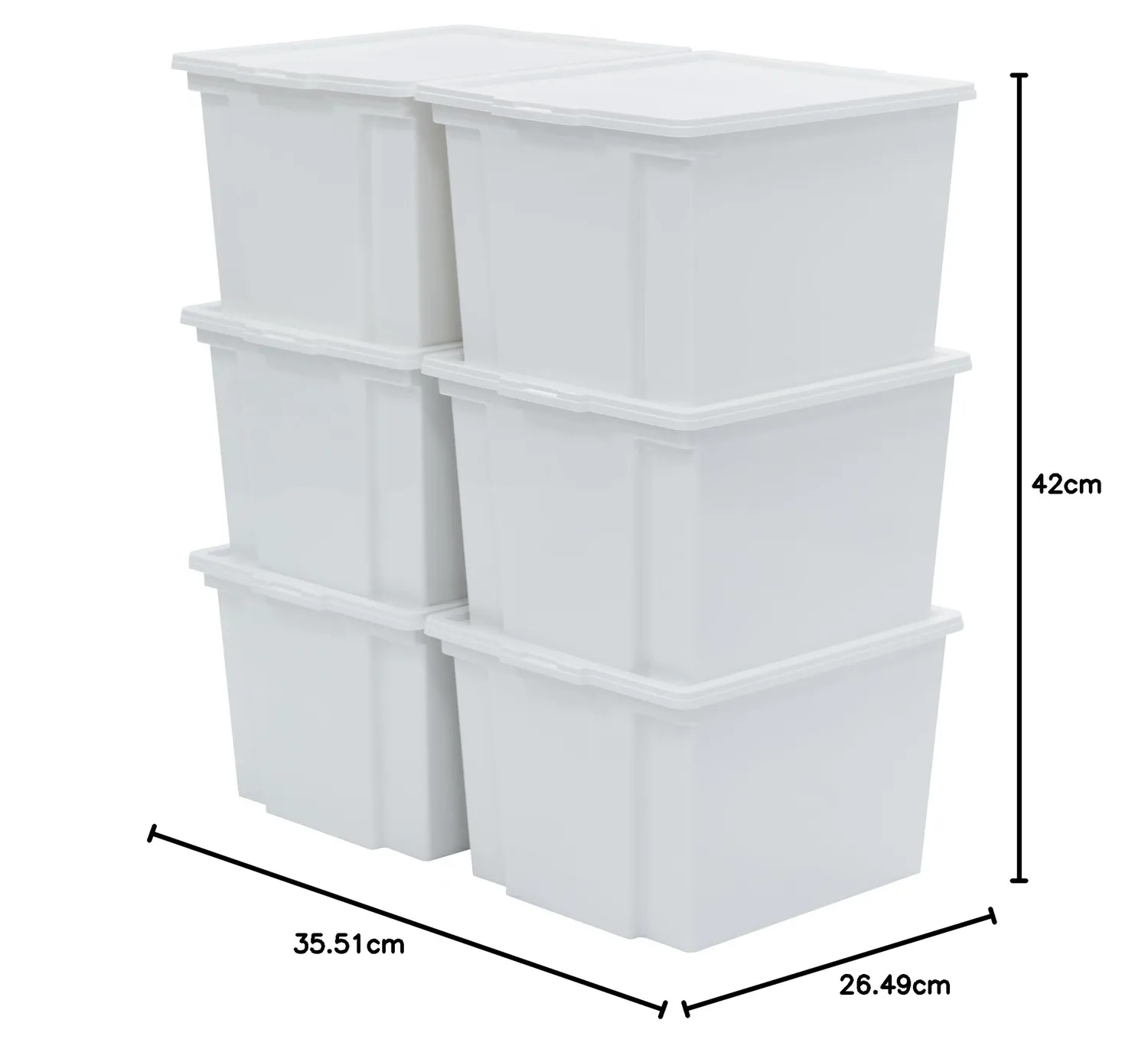 Iris Ohyama USB-M Aufbewahrungsbox 30L weiß 6er Set