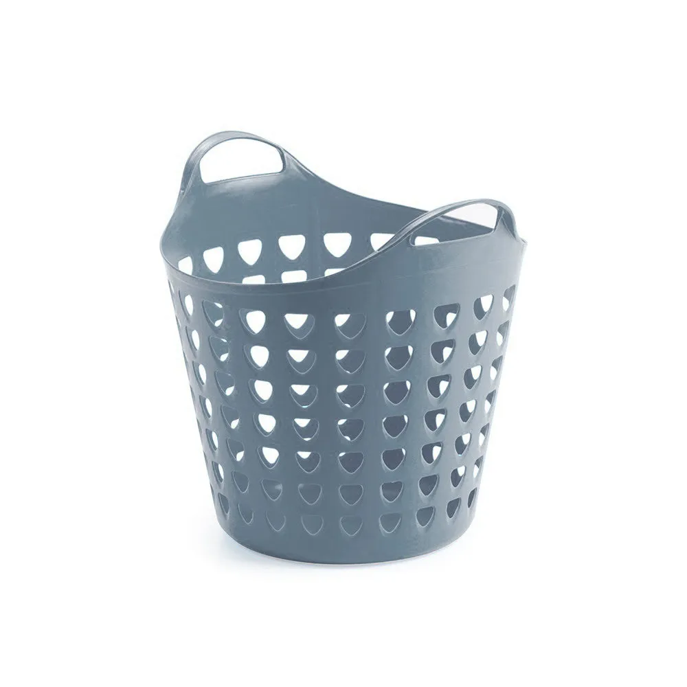 Kreher Flexi Korb 35 Liter gelocht grau mit Griffen