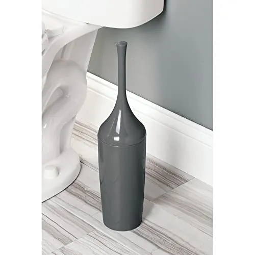 mDesign 01832 Toilettenbürste anthrazit mit Halter schmal