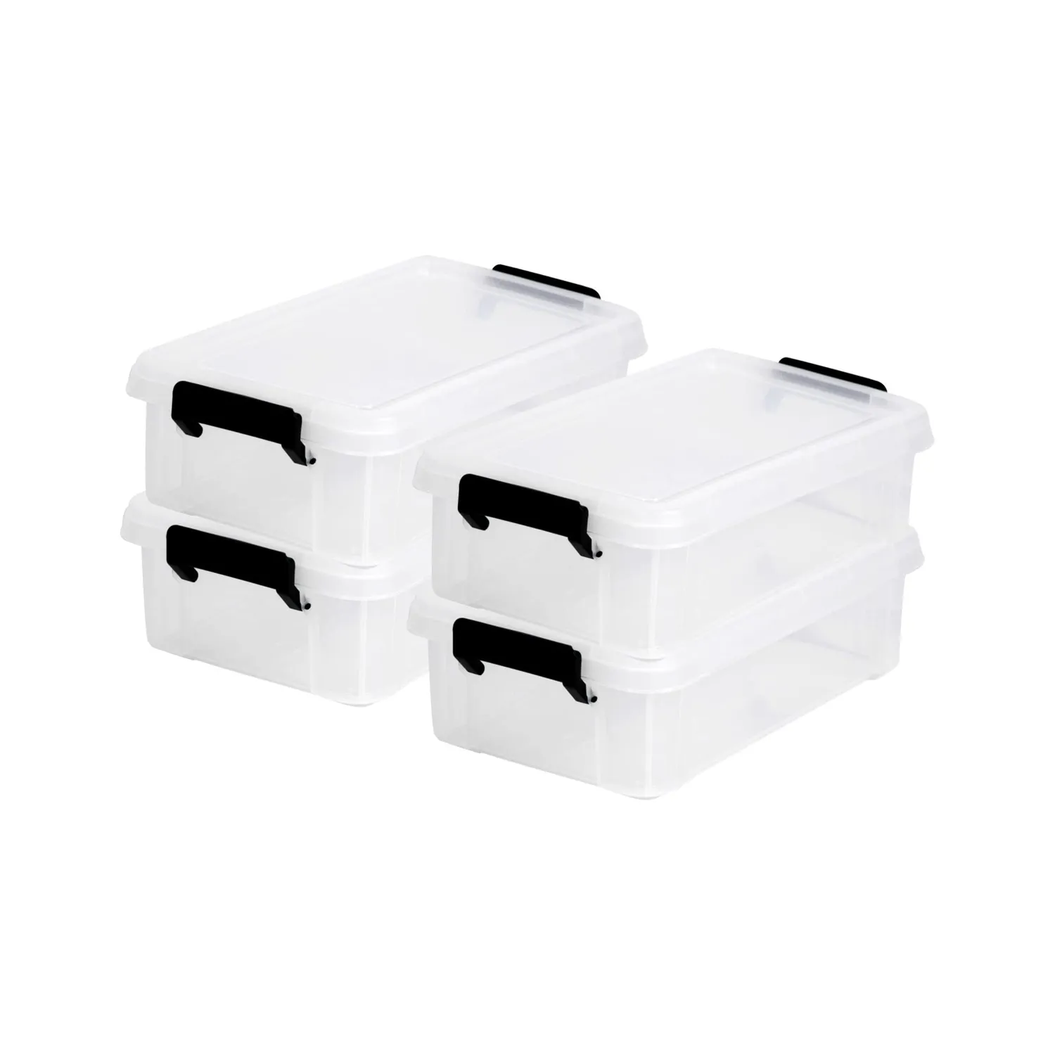 Iris Ohyama DDMBX-2 Aufbewahrungsbox 2L 4er-Set transparent