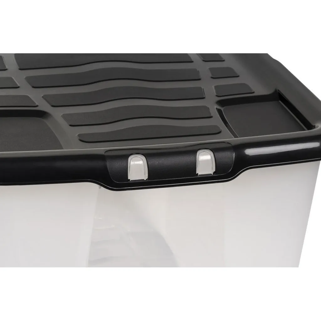 Kreher Curve 24L Aufbewahrungsbox Transparent mit Deckel stapelbar