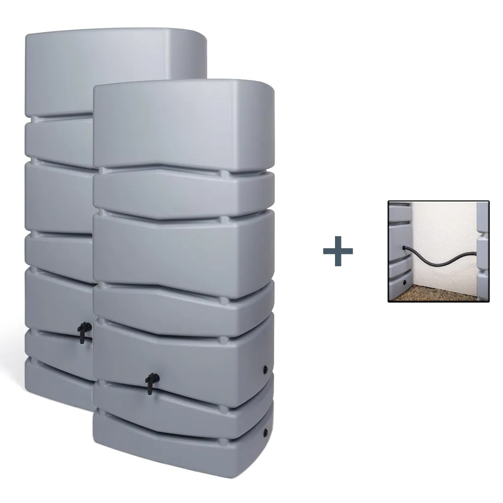 Kreher Aqua Tower 350 Liter Regentonne Anthrazit 2er Set