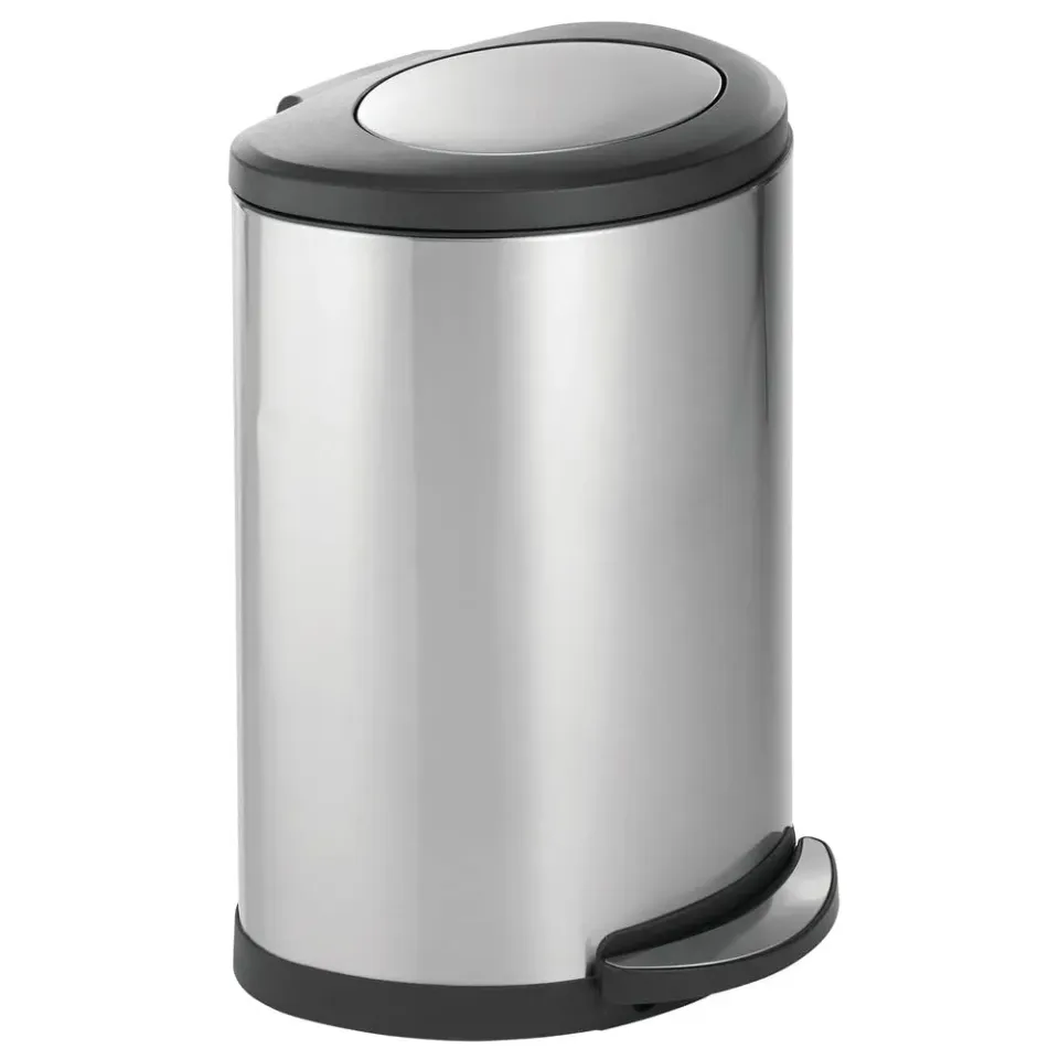 mDesign Tretmülleimer Edelstahl 45 Liter mattsilber