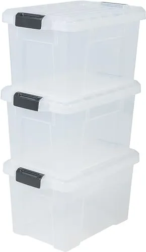 Iris Ohyama SK-210 Box 21L 3er-Set klar mit Deckel