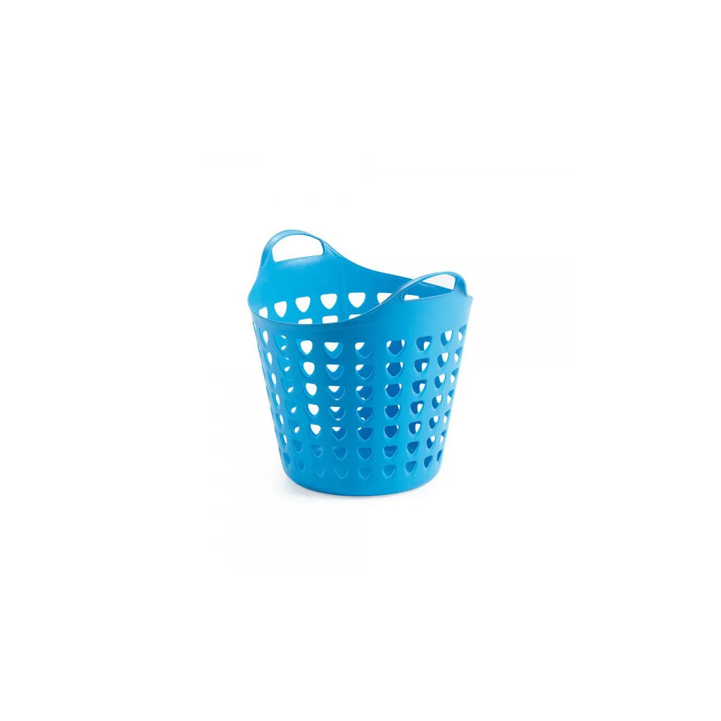 Kreher Flexi Korb 35 Liter gelocht grau mit Griffen